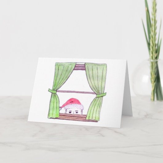 Il sait... Carte de Noël vide (Devant)