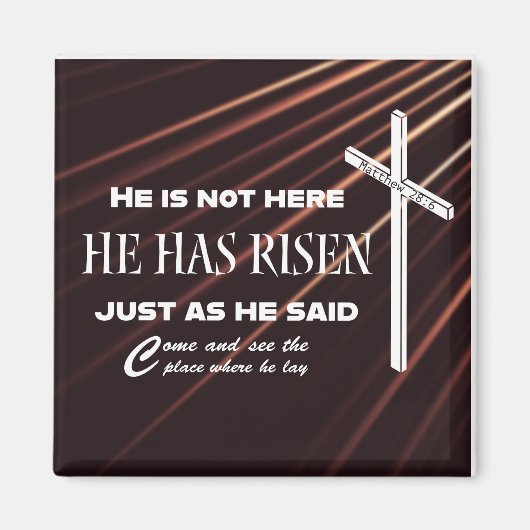 "Il S'Est Rendu" Bible Verse Pâques Magnet chrétie (Devant)