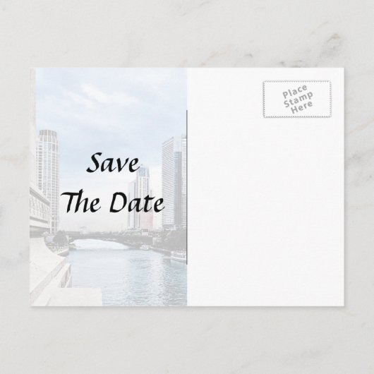 IL - Uitzicht van de Brug van Michigan Avenue spar Aankondigingskaart (Achterkant)