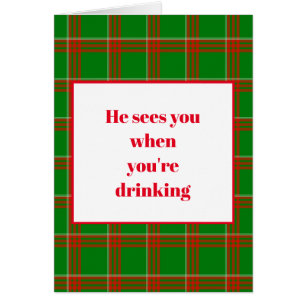 Il vous voit quand vous buvez. Carte de vœux