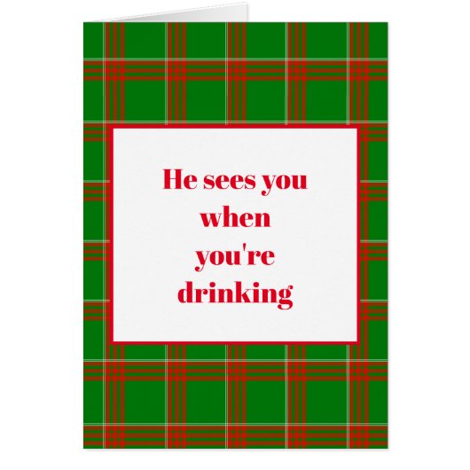 Il vous voit quand vous buvez. Carte de vœux (Devant)