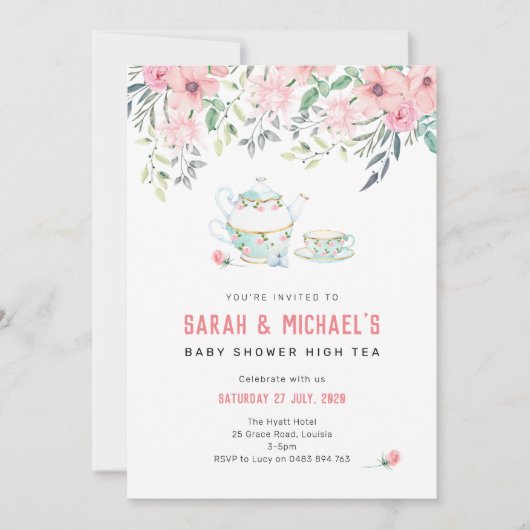 Il y a une invitation à brasser bébé, baby shower (Devant)