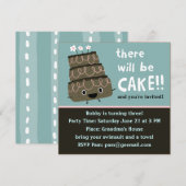 Il y aura du gâteau ! Invitation de fête drôle et (Devant / Derrière)