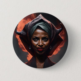 Ilan Omar Shows HAAR Duizelpaarden Ronde Button 5,7 Cm