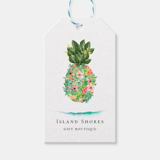 Île botanique Ananas floral Étiquettes de prix (Devant)