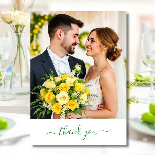 Île Citrus Vert & Jaune Mariage Merci