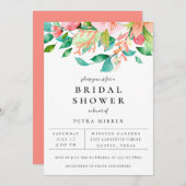 Île Coral Floral Invitation de la douche nuptiale (Devant / Derrière)
