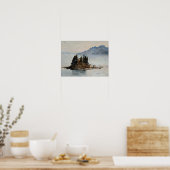 Île d'arbre pin dans une impression d'art de paysa (Cuisine)