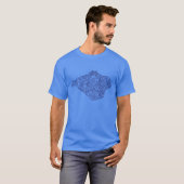 Île de bleu marine du T-shirt des hommes de (Devant entier)