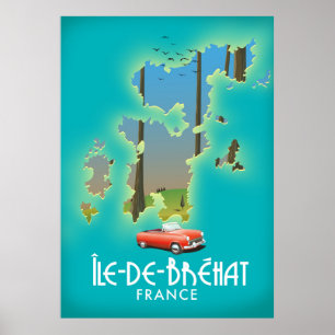 Île-de-Bréhat, France affiche de voyage de style v