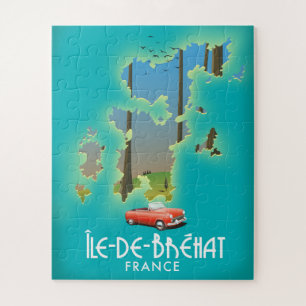Île-de-Bréhat, Frankrijk vintage stijl reisposter Legpuzzel