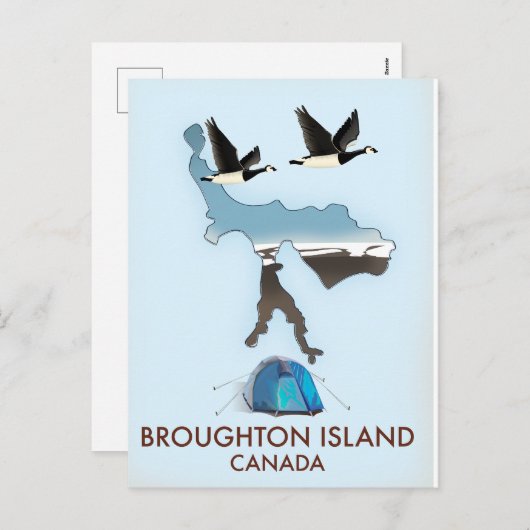 Île de Broughton Canada Carte de voyage (Devant / Derrière)