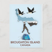 Île de Broughton Canada Carte de voyage (Devant)