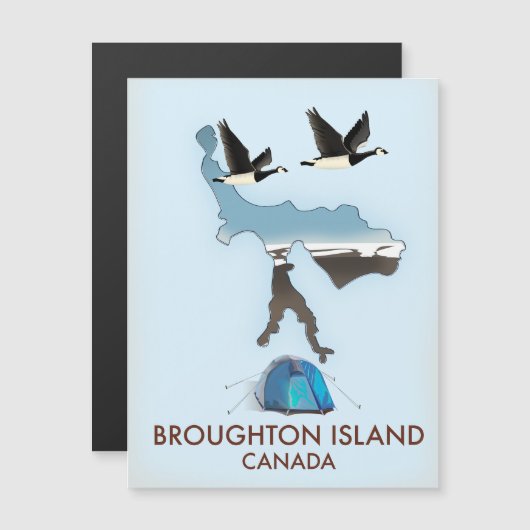 Île de Broughton Canada Carte de voyage (Devant / Derrière)