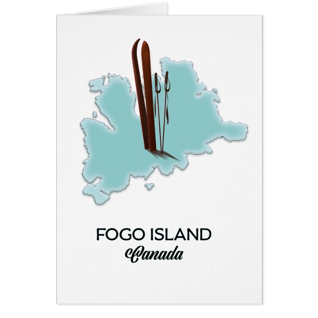 île de Fogo Canada carte affiche (Devant)