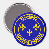 Île-de-France Round Emblem Magneet (Voorkant / Achterkant)