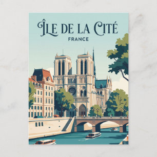 Île de la Cité Frankrijk Briefkaart