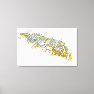 Ile-de-la-Cite. Parijs Frankrijk Canvas Afdruk