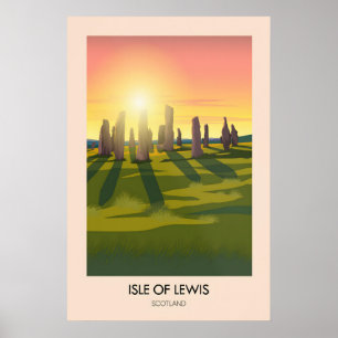 Île de Lewis Écosse Affiche de voyage