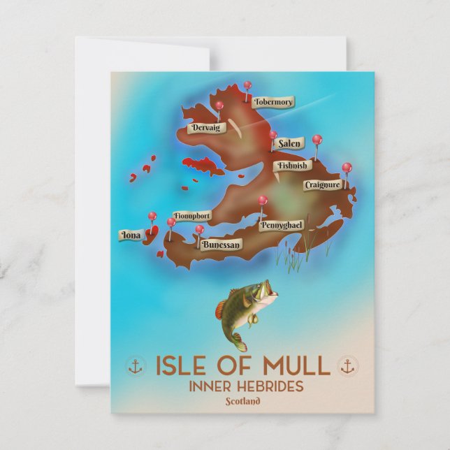 Île de Mull Inner Hebrides Écosse Carte ancienne. (Devant)