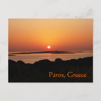 Île de Paros, Grèce Tranquille Sunset Carte Postal