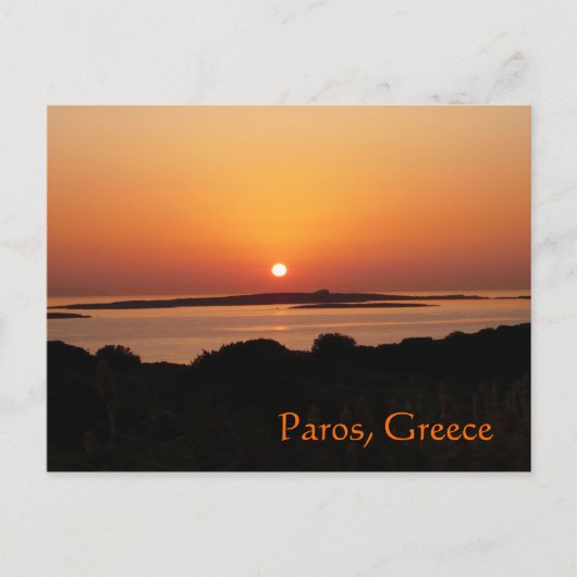 Île de Paros, Grèce Tranquille Sunset Carte Postal (Devant)