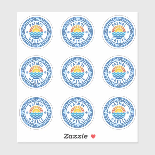 Île de Patmos, Grèce Autocollant Multiple Pack (Feuille)