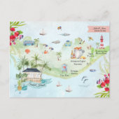 Île de Sanibel | Carte d'itinéraire de mariage de  (Devant)