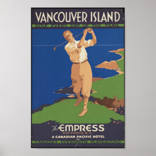 Île de Vancouver, Canada Poster Vintage voyage