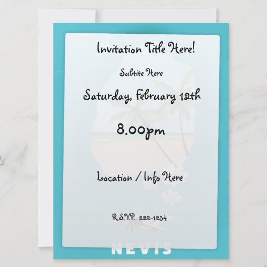 Île des Caraïbes Nevis Carte illustrée. (Dos)