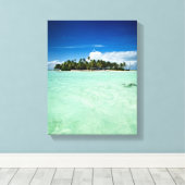 Île du Pacifique avec toile de palmiers (Insitu (Plancher de Bois))