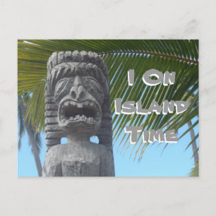 Ile heure tiki humour Hawaii carte postale