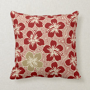 Île Hibiscus Hawaïen Coussin Carré réversible
