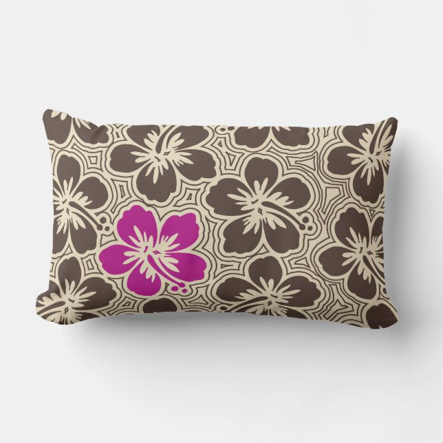 Île Hibiscus Hawaiian réversible Lumbar Coussin (Recto)