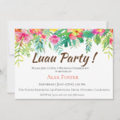 Île Luau Anniversaire Fête Invitation (Devant)