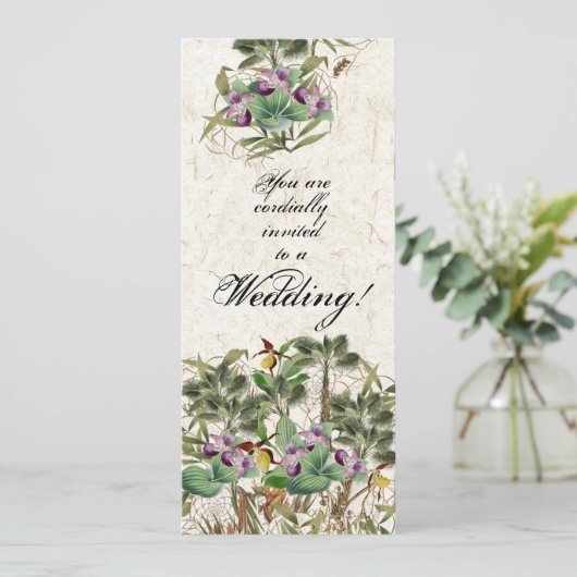 Île Palm Tree Orchidée Faire-part de mariage (Debout devant)