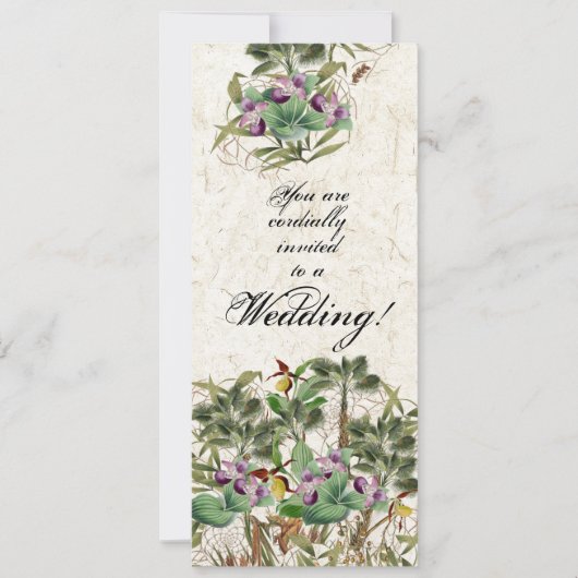 Île Palm Tree Orchidée Faire-part de mariage (Devant)