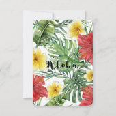 Île Paradise Birds Mariage floral tropical RSVP (Dos)