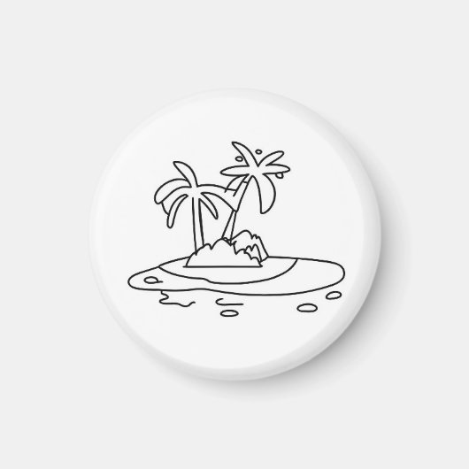 Île paradisiaque aimant, aimant de vacances (Devant)