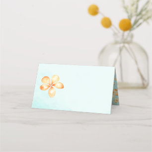 Ile Plumeria Aquarelle Noire Cartes de Place
