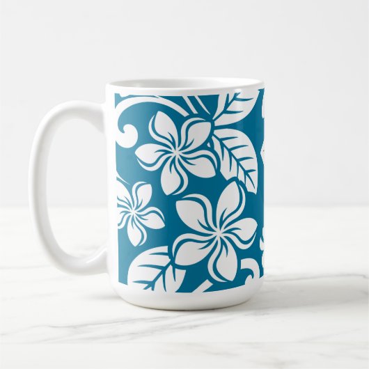 ÎLE PLUMERIA (BLEU CARAÏBE) Mug (Gauche)