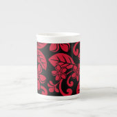 ÎLE PLUMERIA (NOIR/ROUGE) BONE CHINA MUG (Devant)