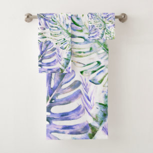 Île Purple Lilac Tropical Palm Feuille Été