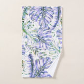 Île Purple Lilac Tropical Palm Feuille Été (Serviette à main)
