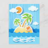 Île tropicale, carte postale (Devant)