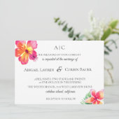 Île tropicale Faire-part de mariage florale (Debout devant)