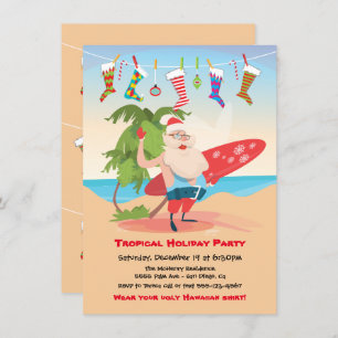 Ile tropicale Noël Fête Invitation