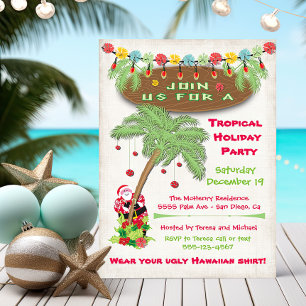 Ile tropicale Noël Fête Invitation