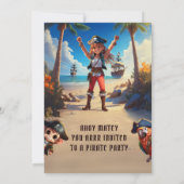 Ile tropicale Pirate Girl Invitation Anniversaire (Dos)