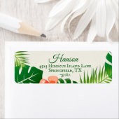 Île tropicale Plage Luau Étiquettes de adresse (En situation)